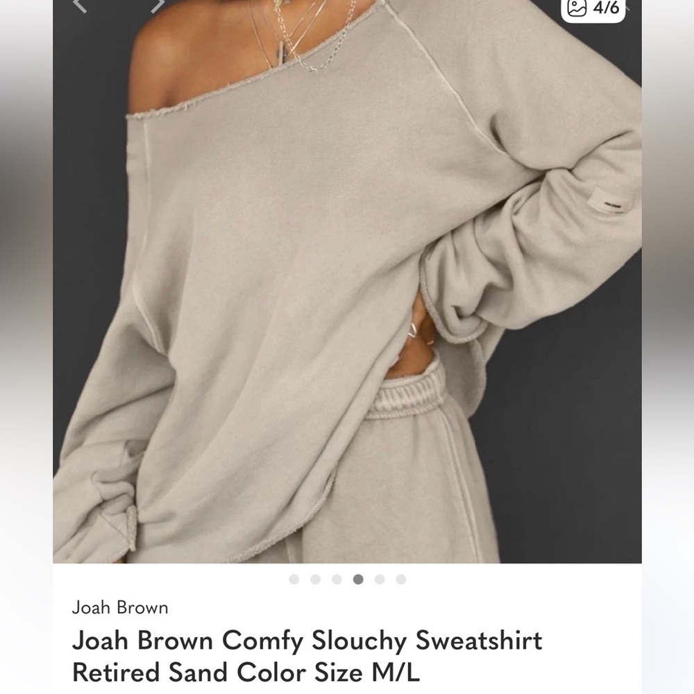 Joah Brown women’s oversized sweater. Taupe Crewneck SweaterML